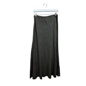 CP Shades Gray Stripe Bias Cut Maxi Skirt Size Large